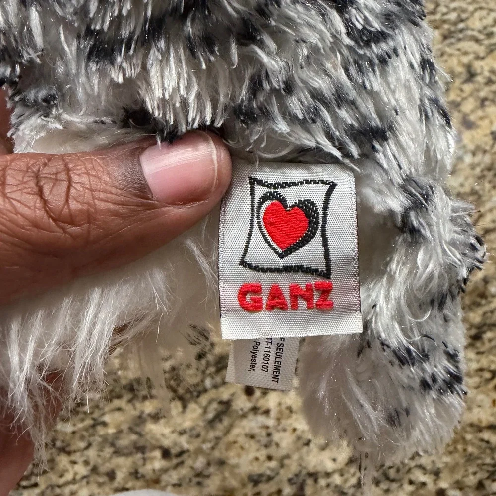 Webkinz Snowy Owl Plush Ganz HM347 White Black Speckled Bird Stuffed Animal 9.5